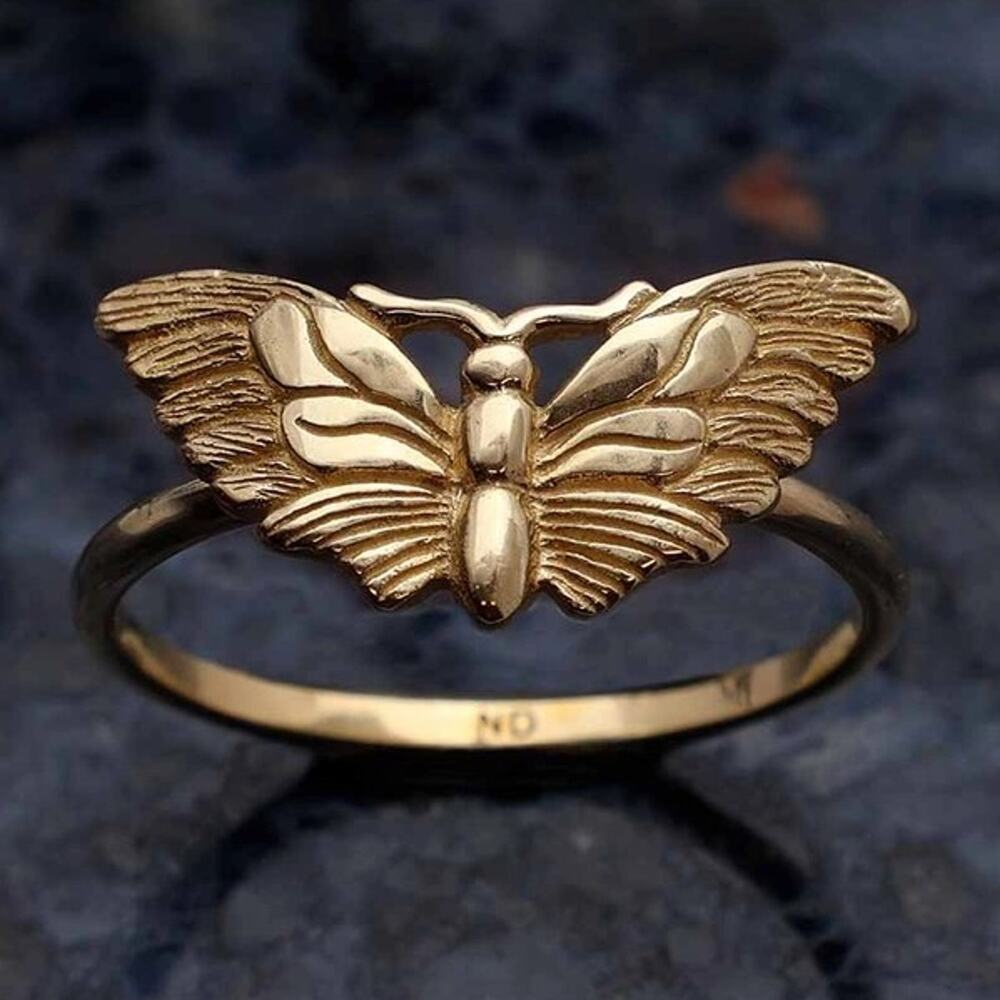 Artisan Bronze Moth Ring